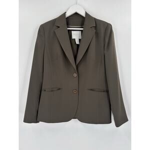 Votre Nom Blazer Jacket Womens 10 Green Single Breasted Pockets Career Casual